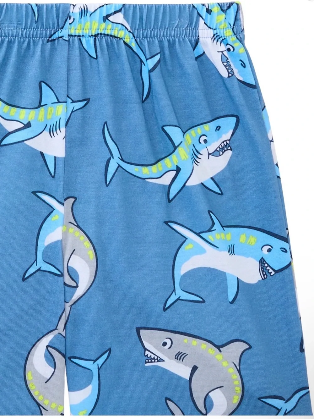 wonder nation Light Blue Shark 'Do Not Disturb' Kids Pajama Set